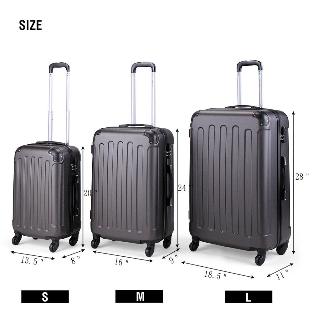Durable Trio of 360° Wheeled Travel Bags