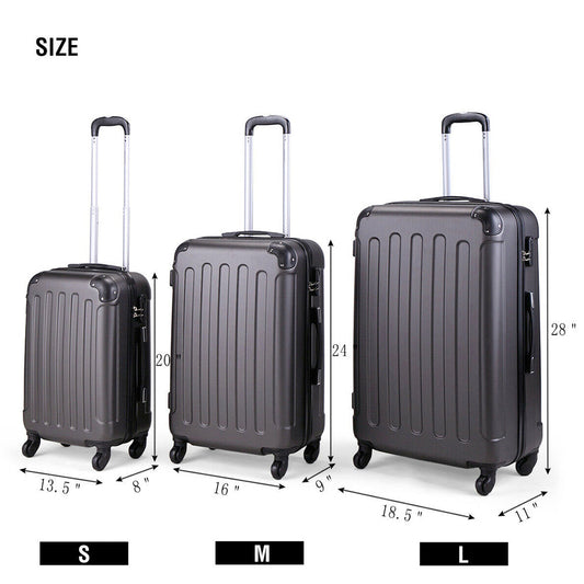 Durable Trio of 360° Wheeled Travel Bags