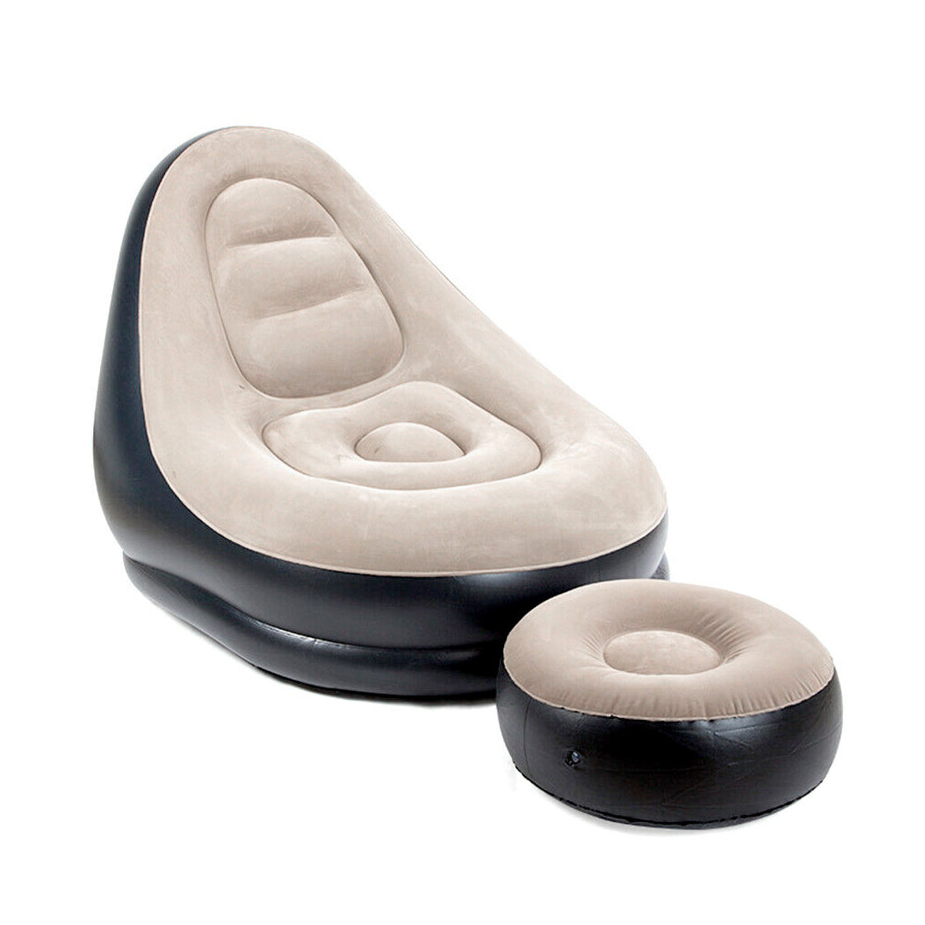 Large Bean Bag Sofa Set with Inflatable Footrest