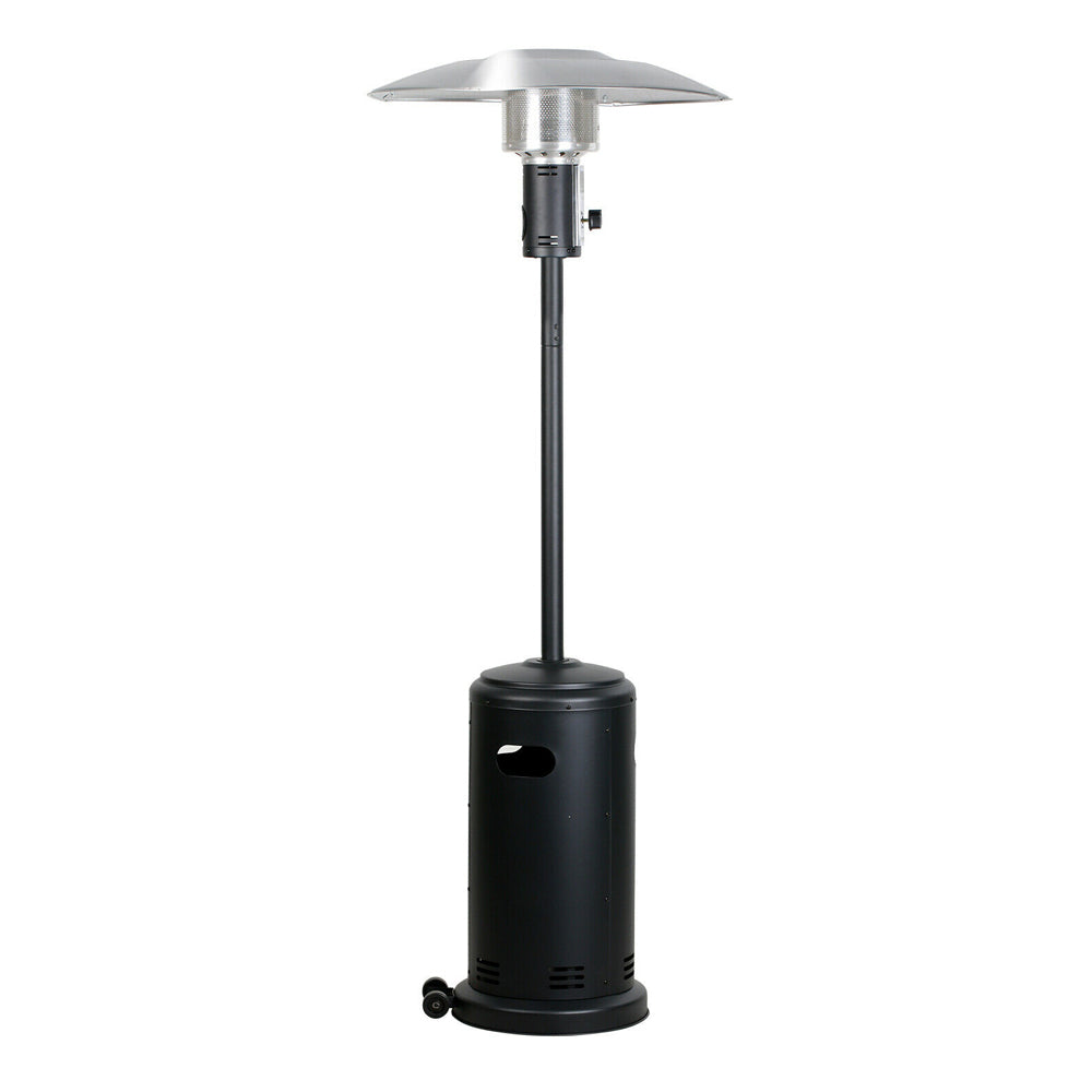 Standing Propane Heater for Outdoor Patios with Convenient Wheels