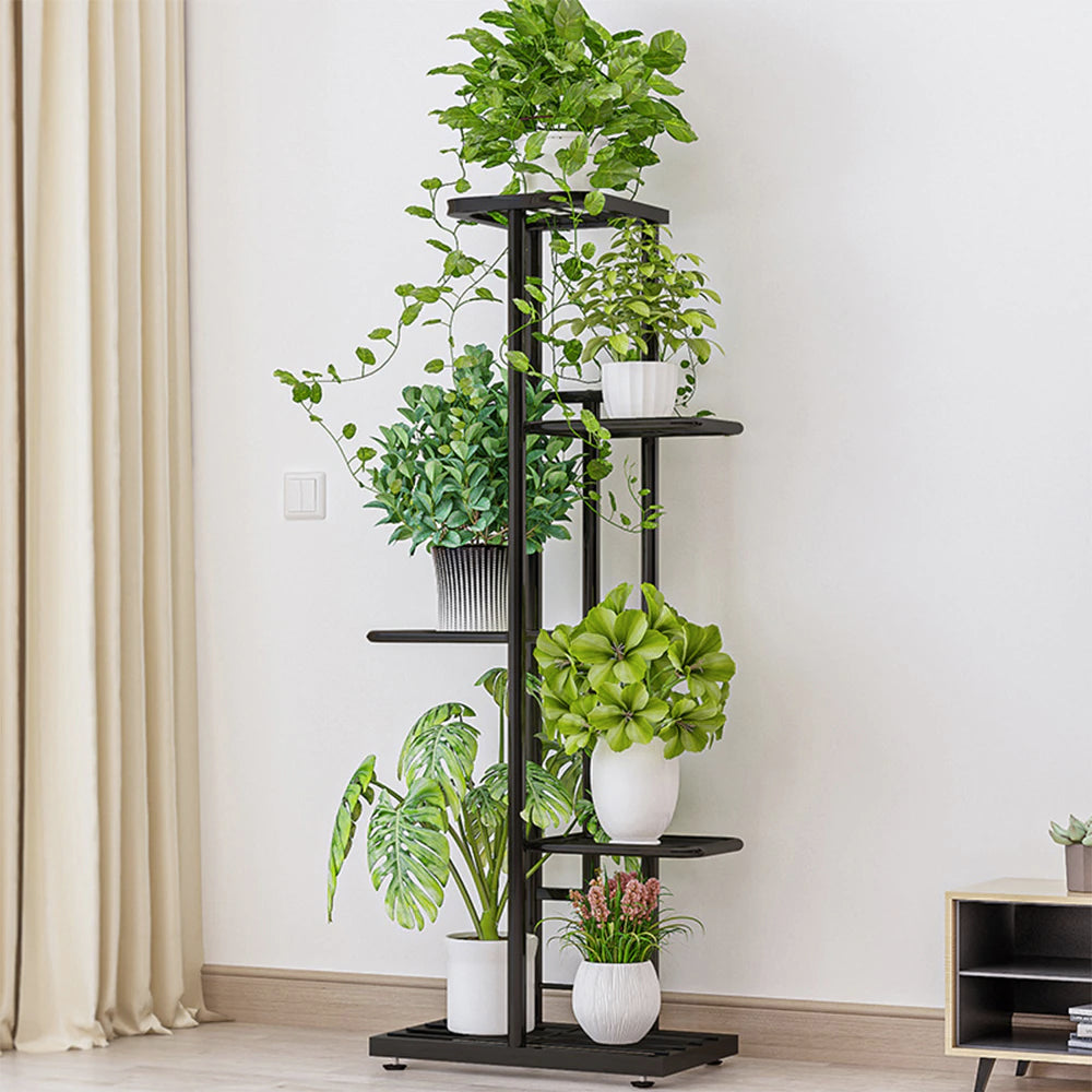 Metal Home Decor Plant Stand with 6 Layers for Multi-Pot Arrangements