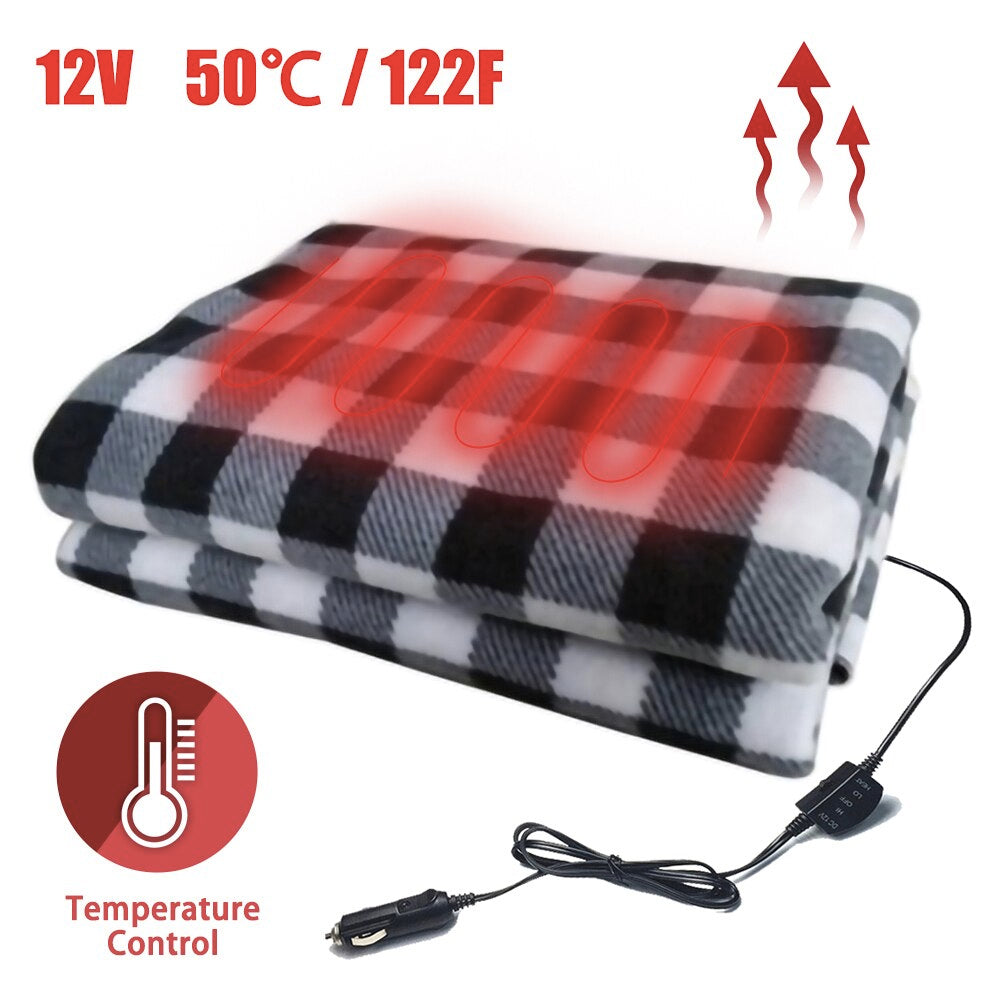 Car Electric Heated Fleece Throw Blanket