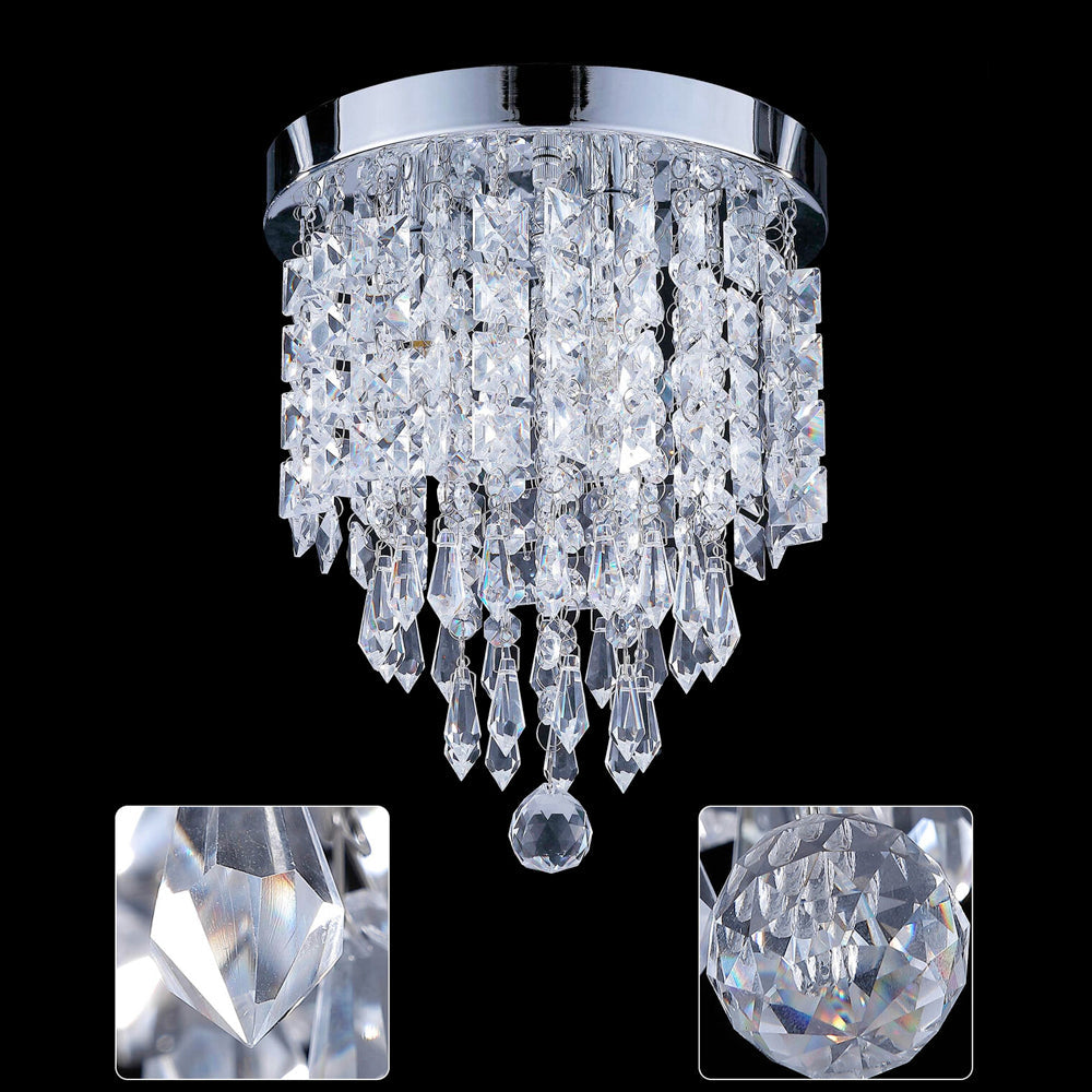 Crystal Pendant Light Fixture with Suspended Central Sphere - Enhancing the Brilliance