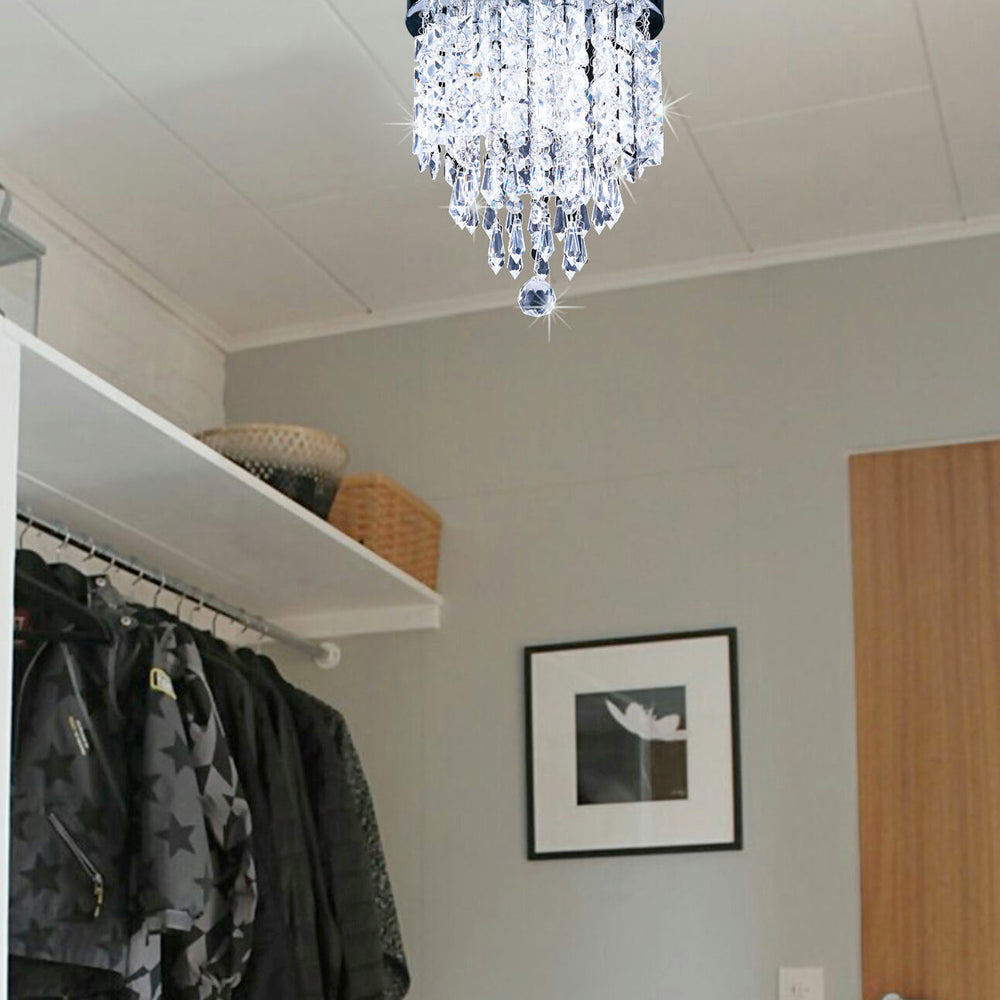Crystal Pendant Light Fixture with Suspended Central Sphere - Enhancing the Brilliance