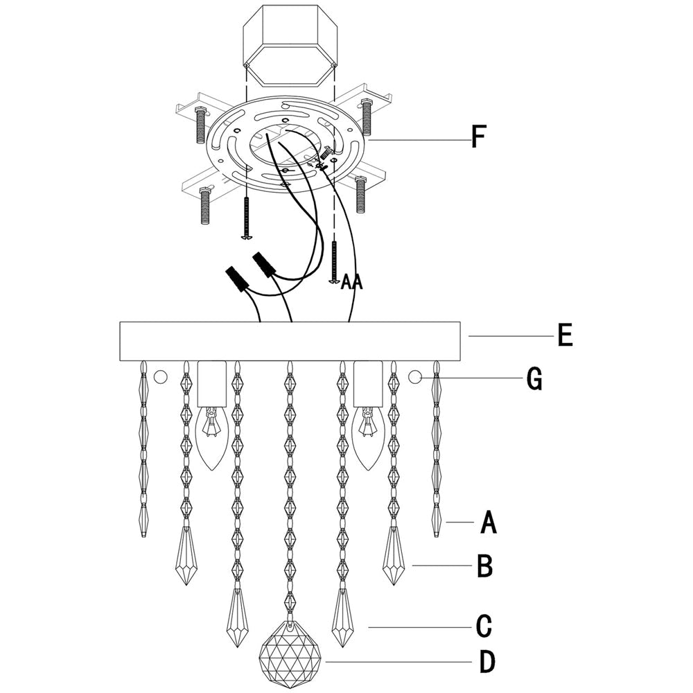 Crystal Pendant Light Fixture with Suspended Central Sphere - Enhancing the Brilliance