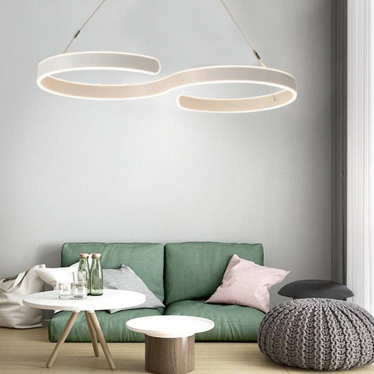 Contemporary LED Swirl Shaped Acrylic Light Fixture