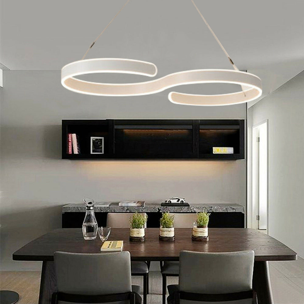 Contemporary LED Swirl Shaped Acrylic Light Fixture