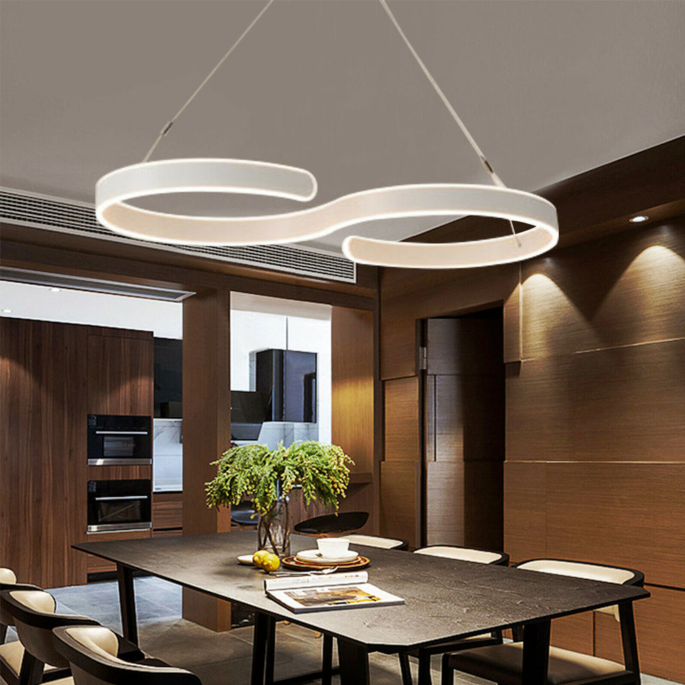 Contemporary LED Swirl Shaped Acrylic Light Fixture