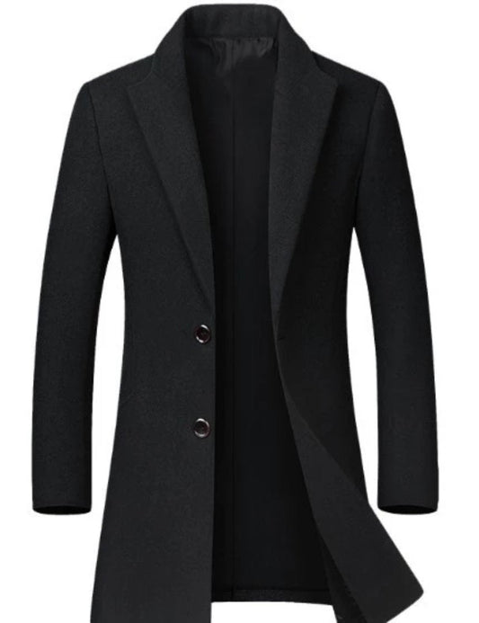 Classic Mid Length Double Button Men's Coat