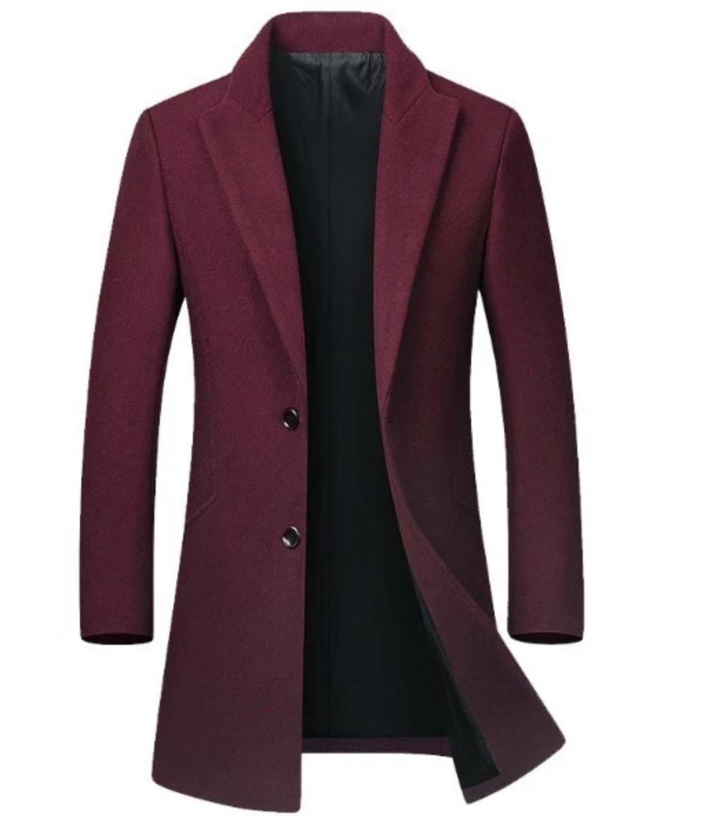 Classic Mid Length Double Button Men's Coat