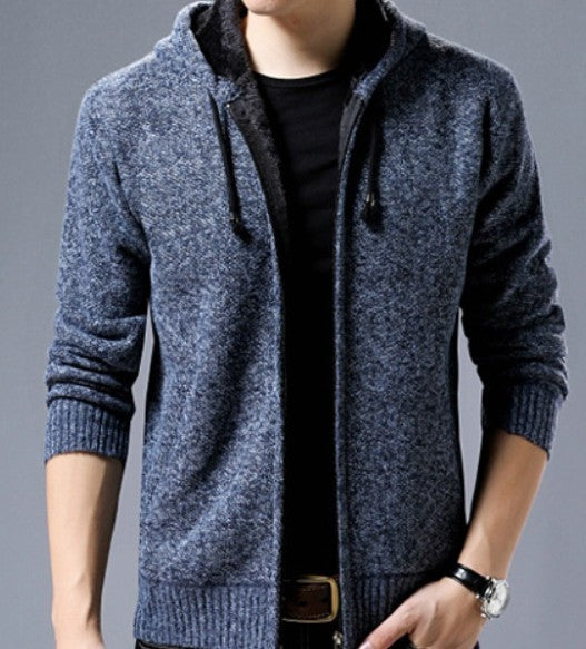 Gray Hooded Zip Jacket for Men