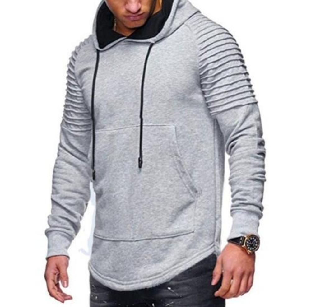Dark Gray Slim Fit Biker Hoodie for Men