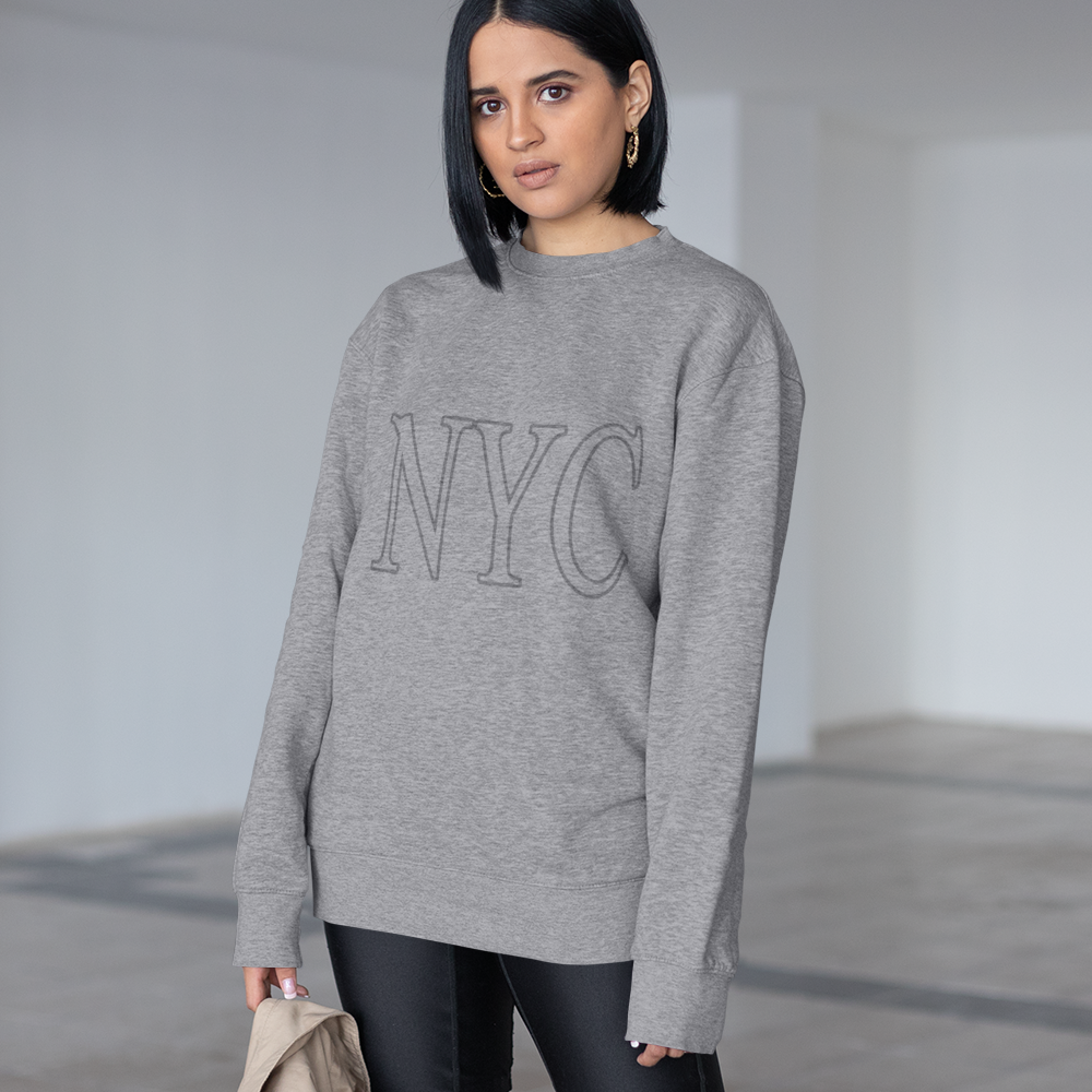 Gray Crewneck Sweatshirt for Women in New York City