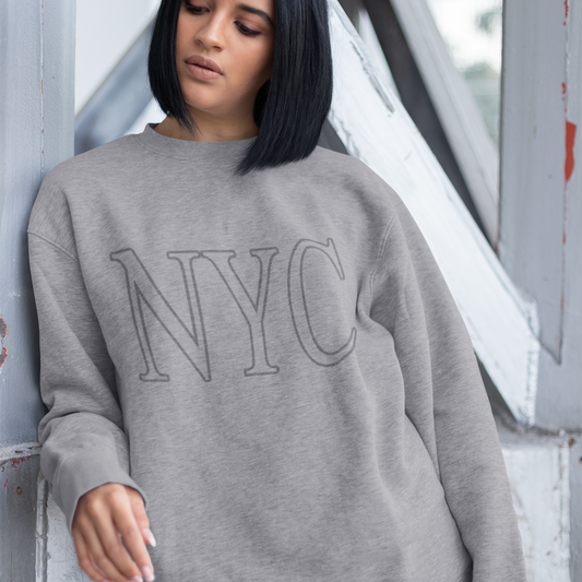 Gray Crewneck Sweatshirt for Women in New York City