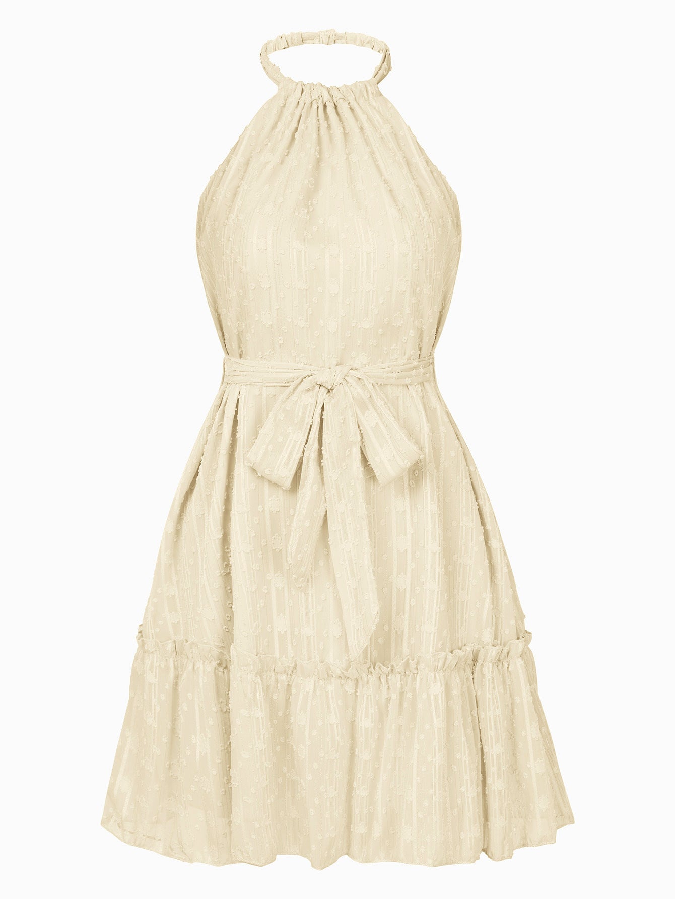 Casual Summer Dress - Halter Neck Sleeveless