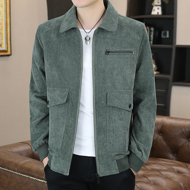 Corduroy Jacket for Men with Front Pockets
