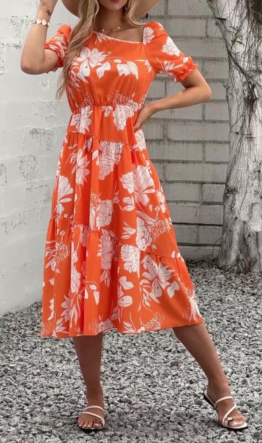 Floral One-Piece Dress for Women's Summer Wear