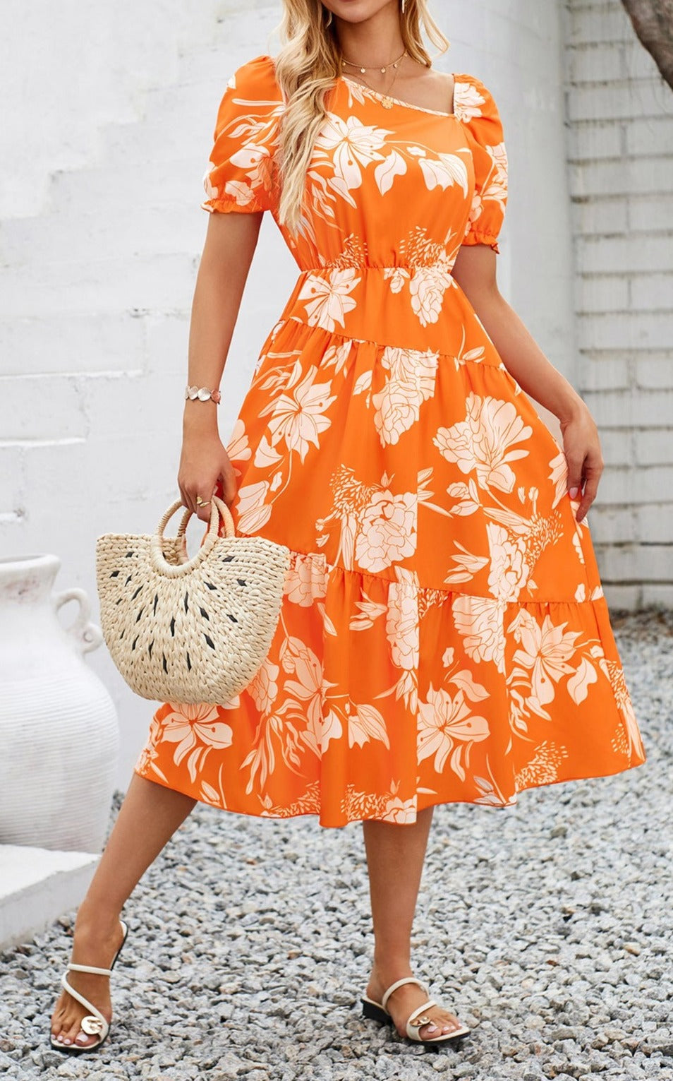 Floral One-Piece Dress for Women's Summer Wear