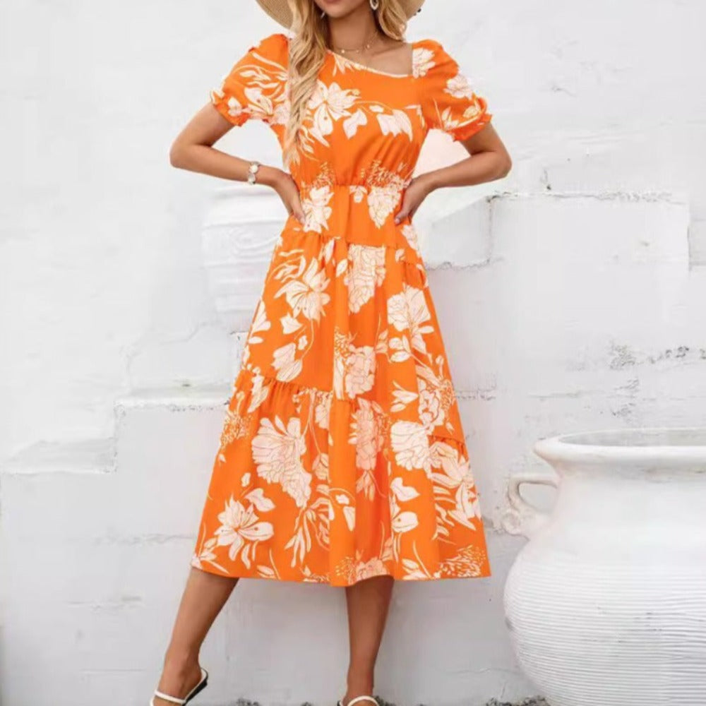 Floral One-Piece Dress for Women's Summer Wear