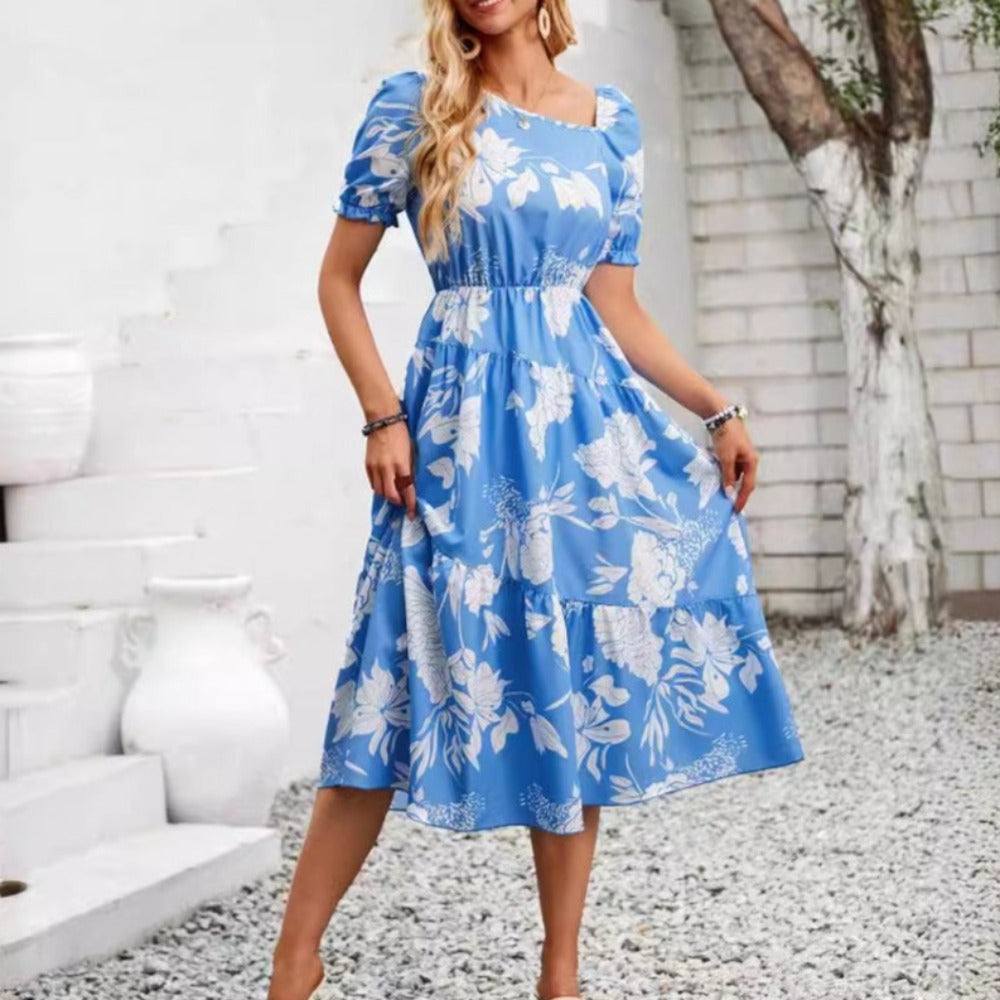 Floral One-Piece Dress for Women's Summer Wear
