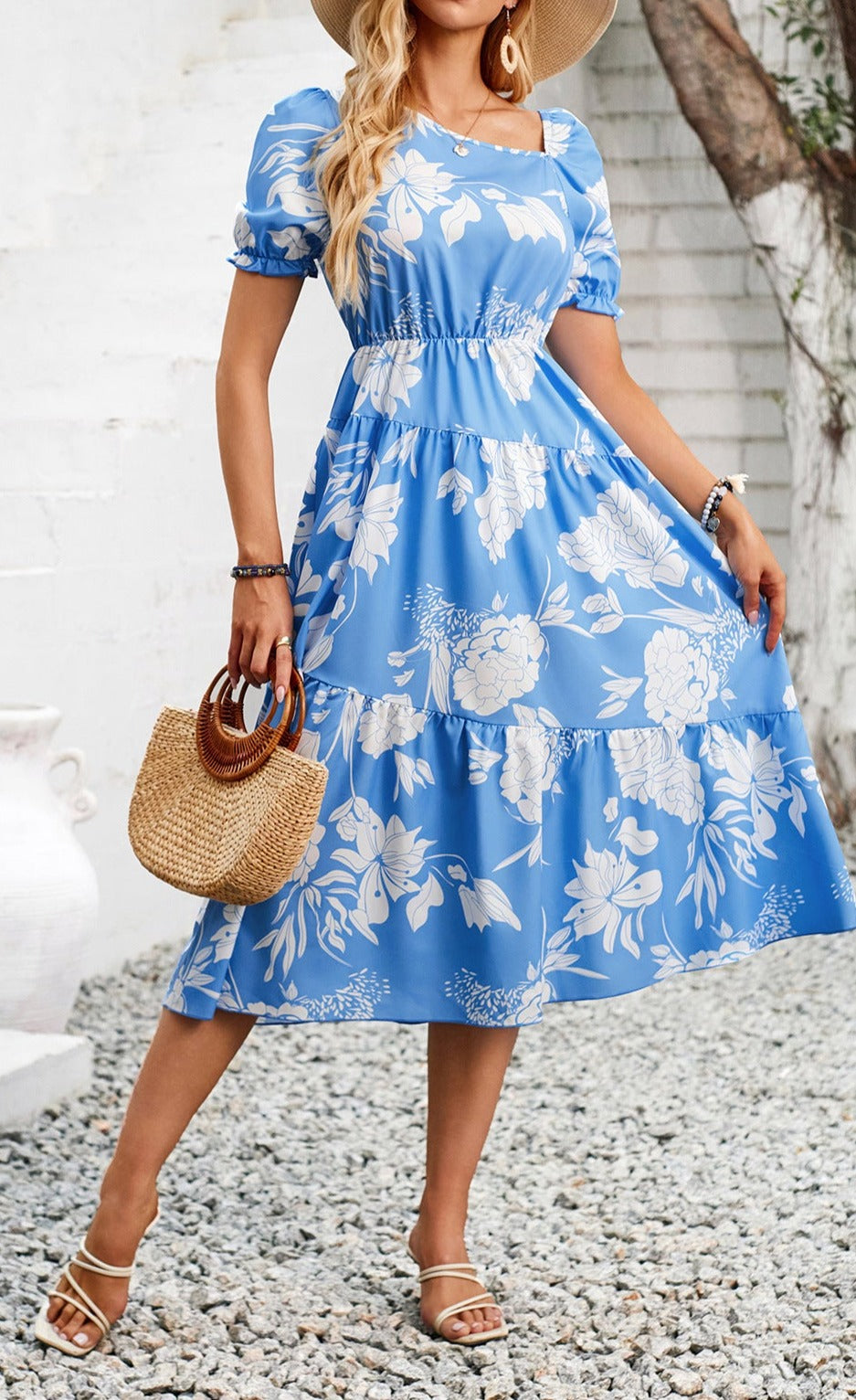 Floral One-Piece Dress for Women's Summer Wear