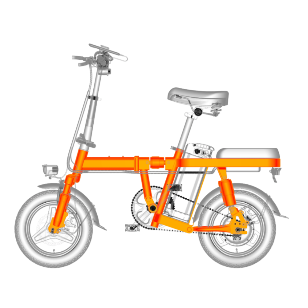 Compact Foldable 350W Electric Bicycle With Versatile Shock Absorbers