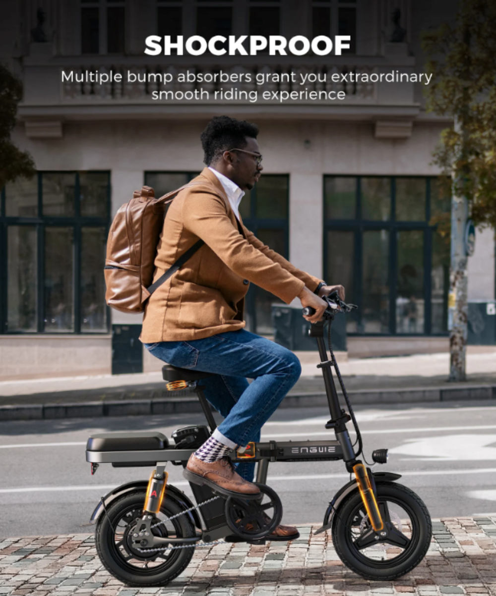 Compact Foldable 350W Electric Bicycle With Versatile Shock Absorbers