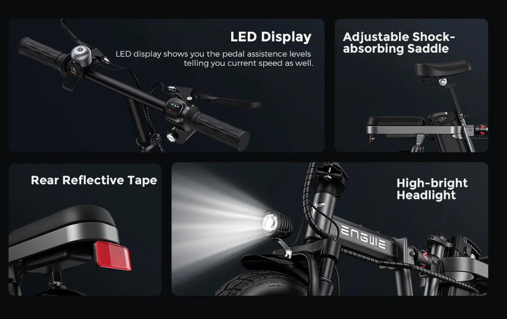 Compact Foldable 350W Electric Bicycle With Versatile Shock Absorbers