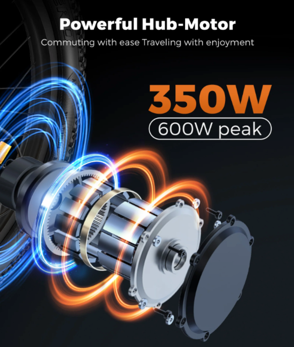 Compact Foldable 350W Electric Bicycle With Versatile Shock Absorbers