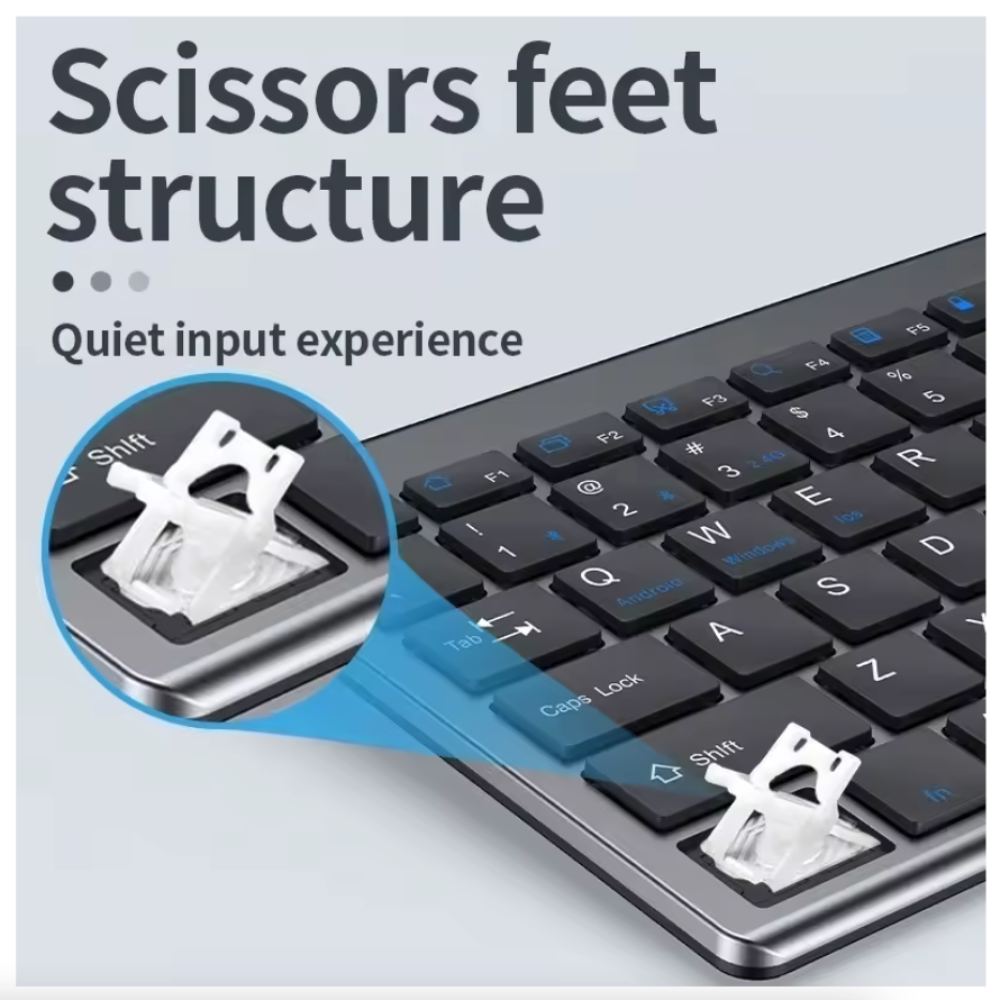 Dual Mode Wireless Ultra Slim Full Size Keyboard and Mouse Set