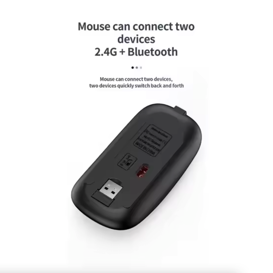 Dual Mode Wireless Ultra Slim Full Size Keyboard and Mouse Set