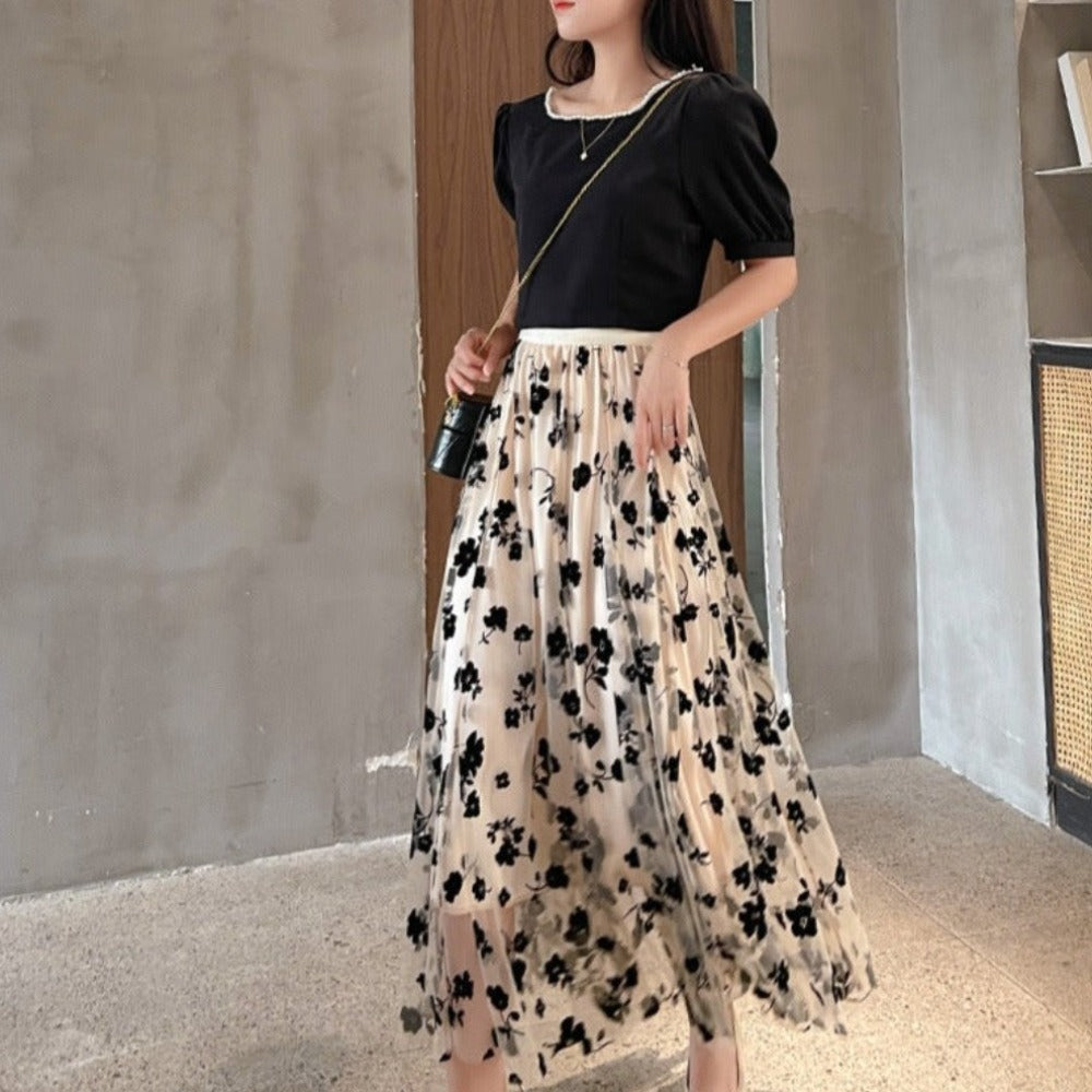 High Waisted Elastic Women's A-Line Skirt