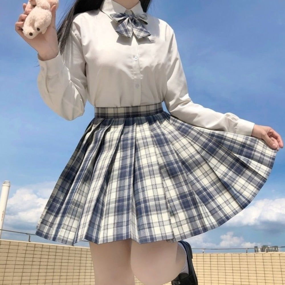 Checkered Skirt with Anime Girl Theme