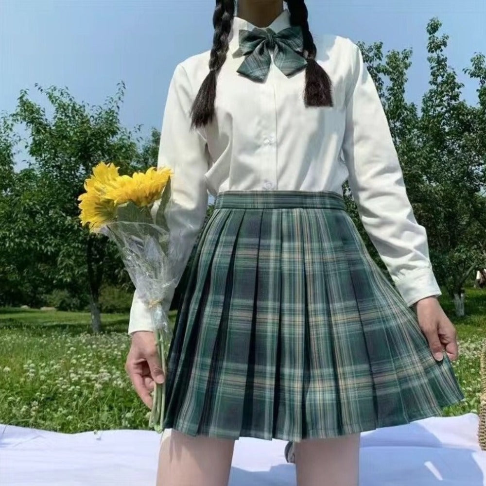 Checkered Skirt with Anime Girl Theme
