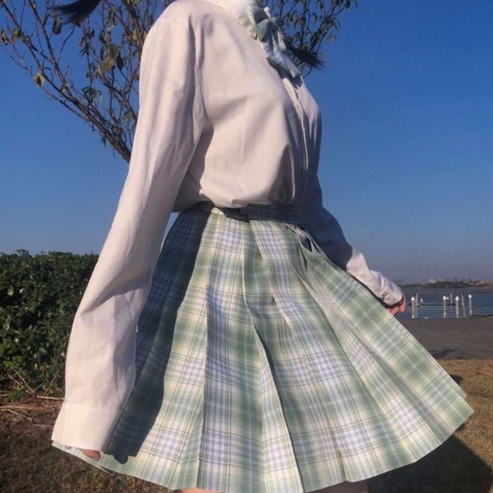 Checkered Skirt with Anime Girl Theme