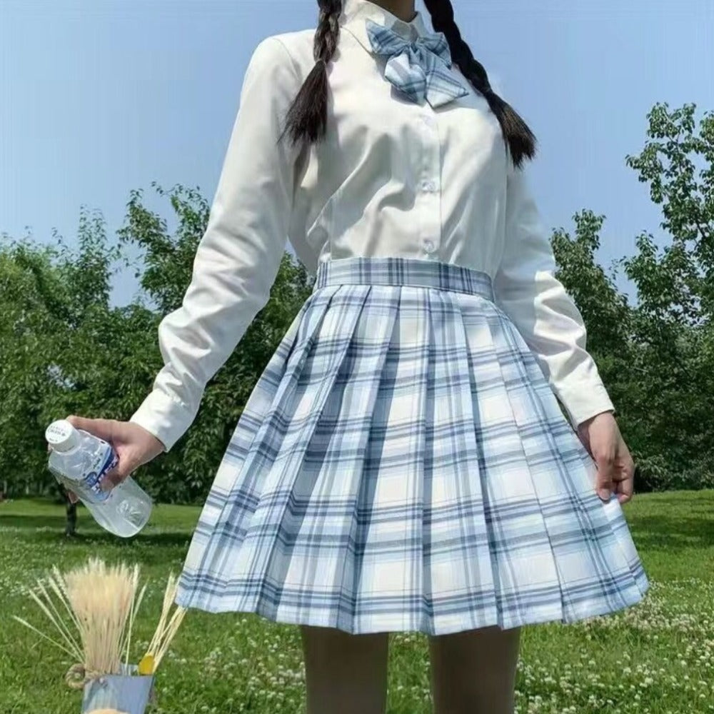 Checkered Skirt with Anime Girl Theme