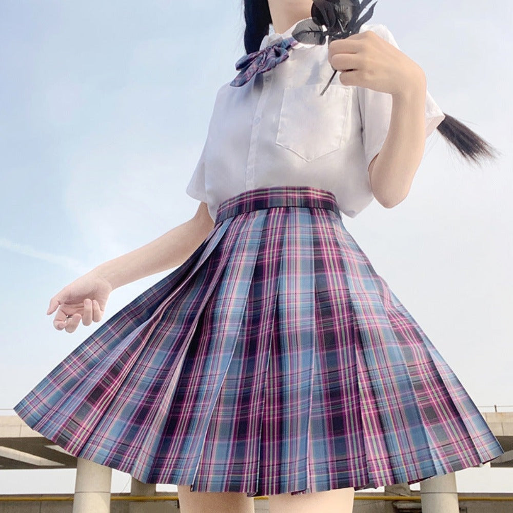 Checkered Skirt with Anime Girl Theme