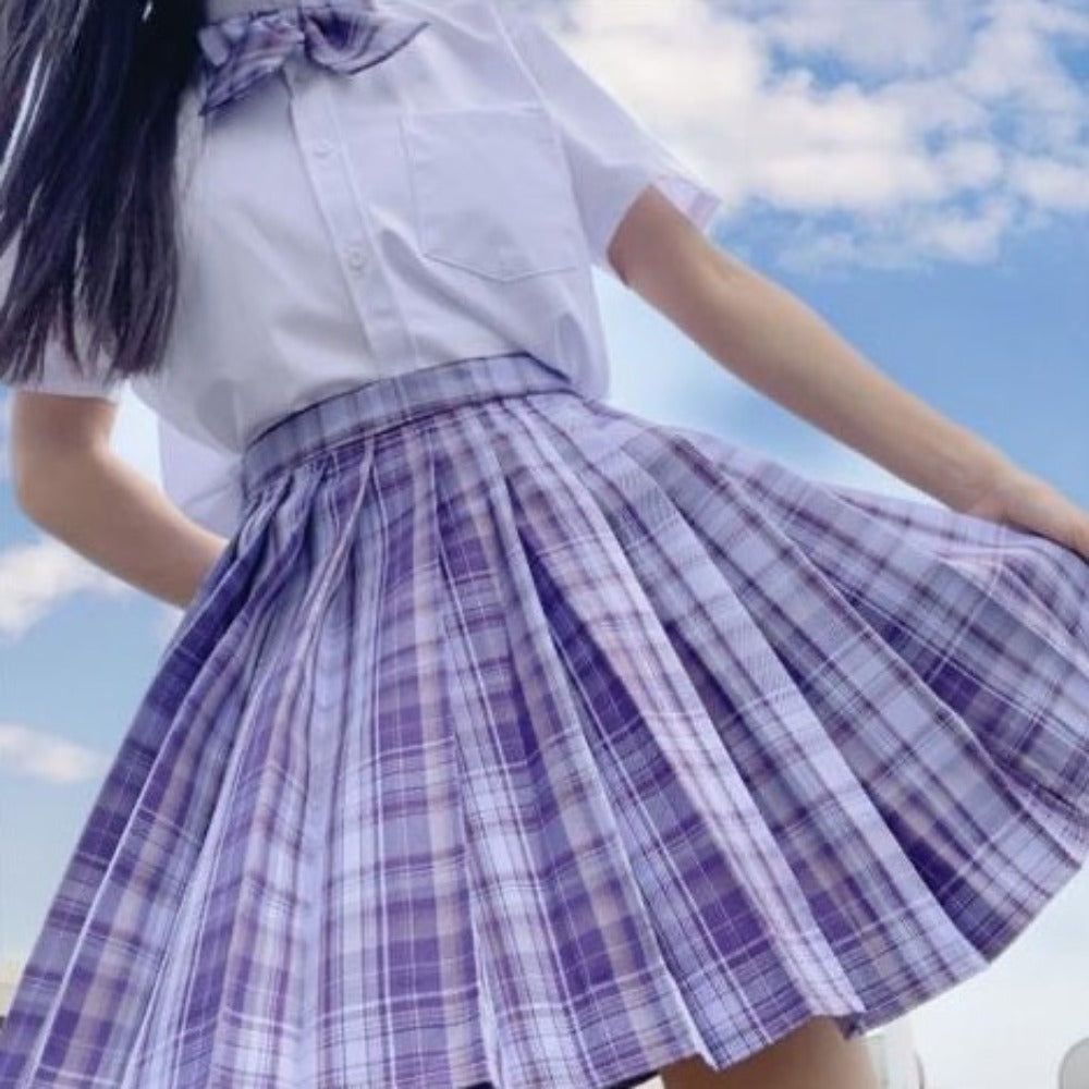 Checkered Skirt with Anime Girl Theme