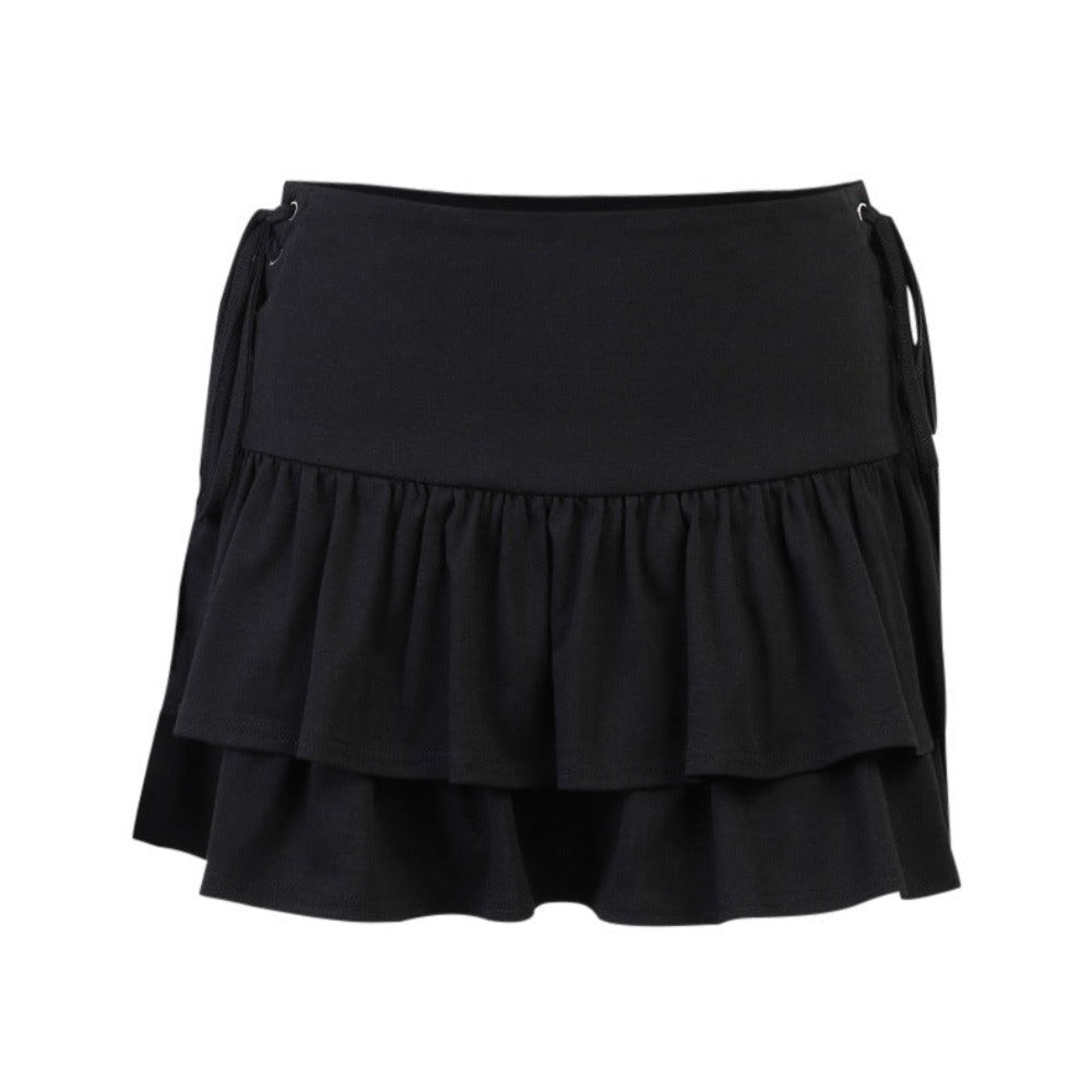 Ruffled Layered Mini Skirt