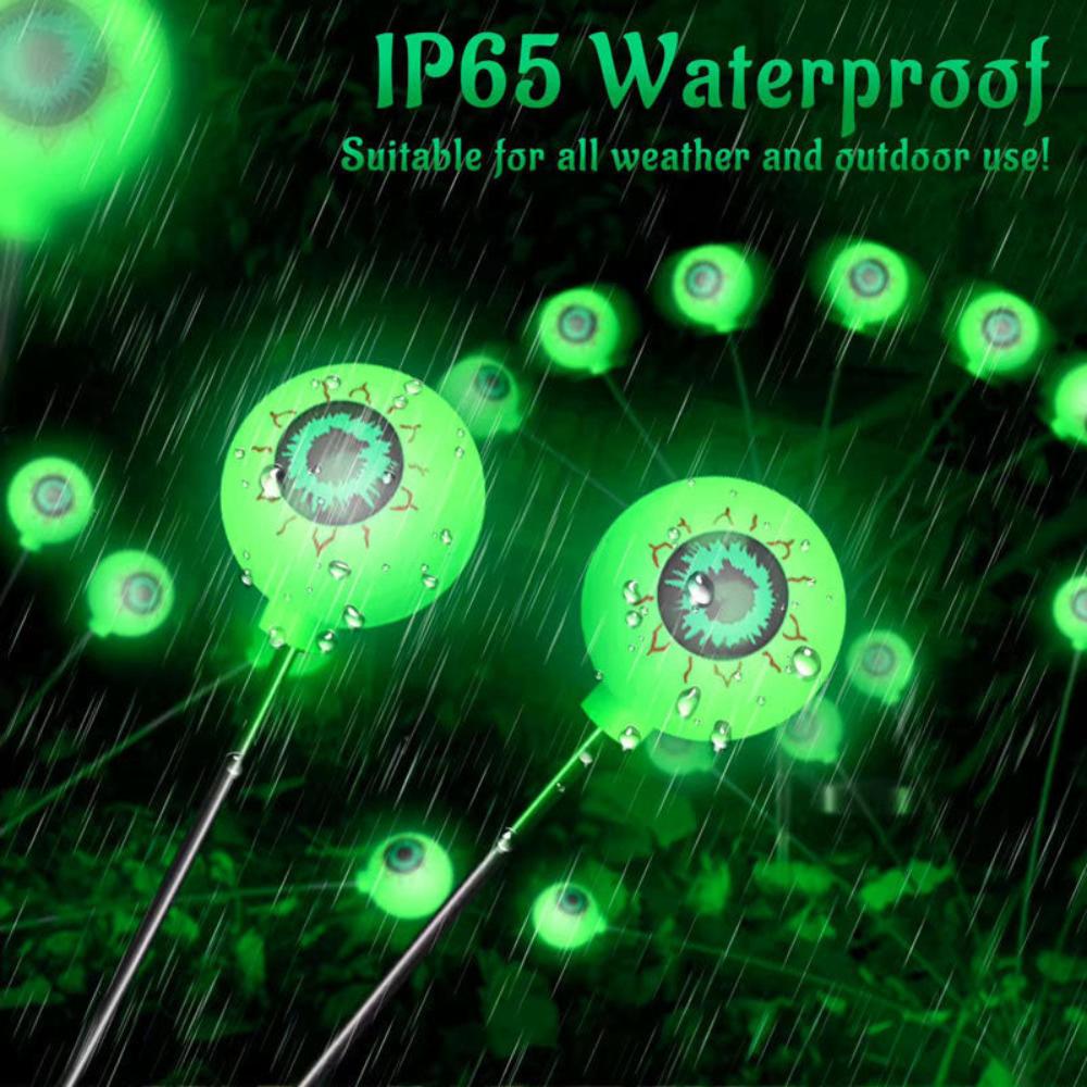 Set of 10 LED Solar Eye Ball Lights for Halloween (2 Packs)