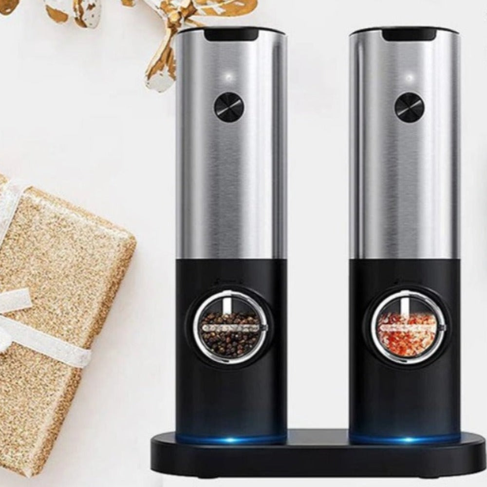 Electric Salt Mill Set with 2 Bottles