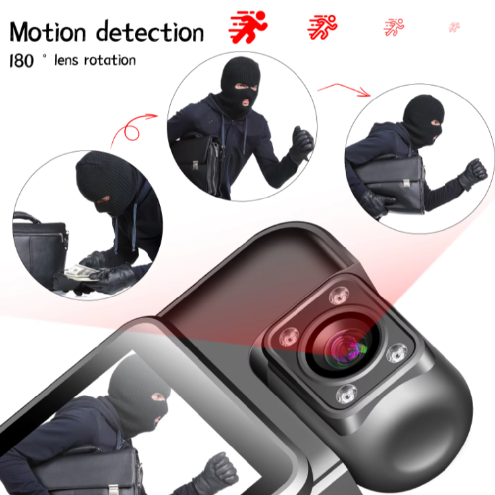 Portable WiFi Camera with 64GB Memory Card - Mini HD Rotatable