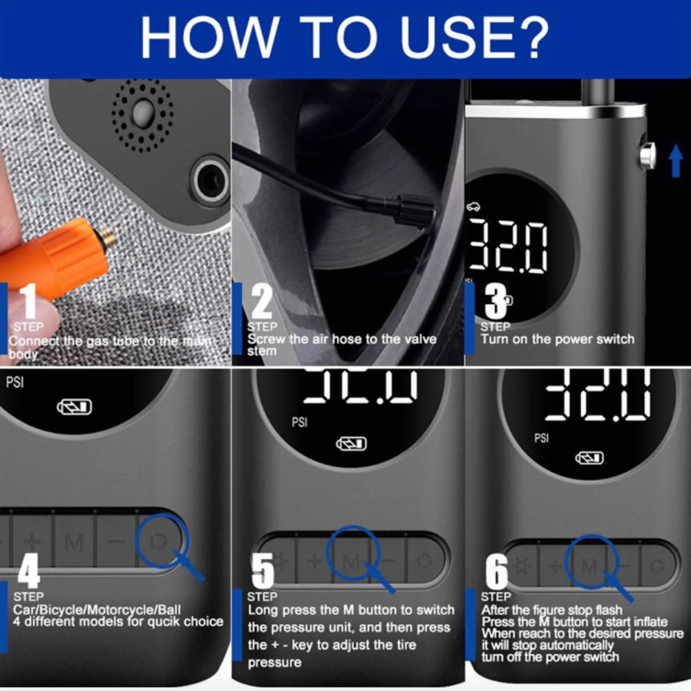 Compact Digital Wireless Air Compressor