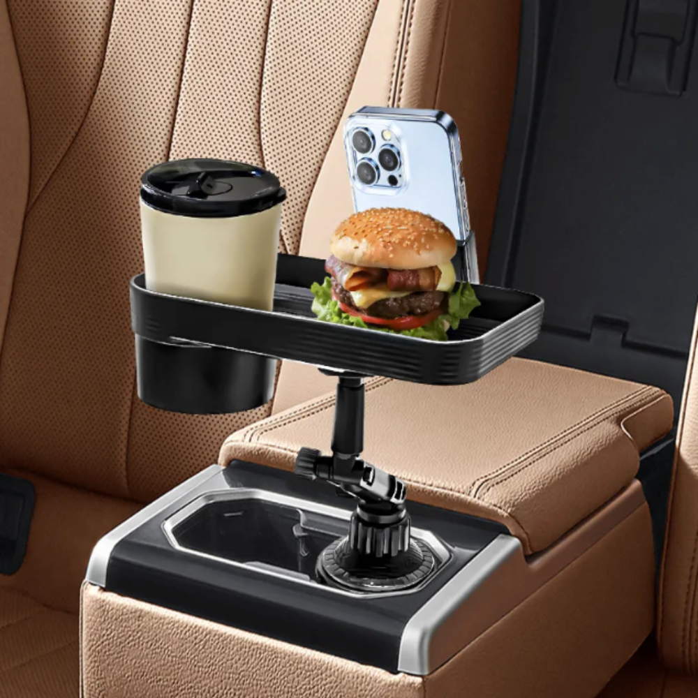 Rotating Car Drink and Snack Tray - 360-Degree Swivel