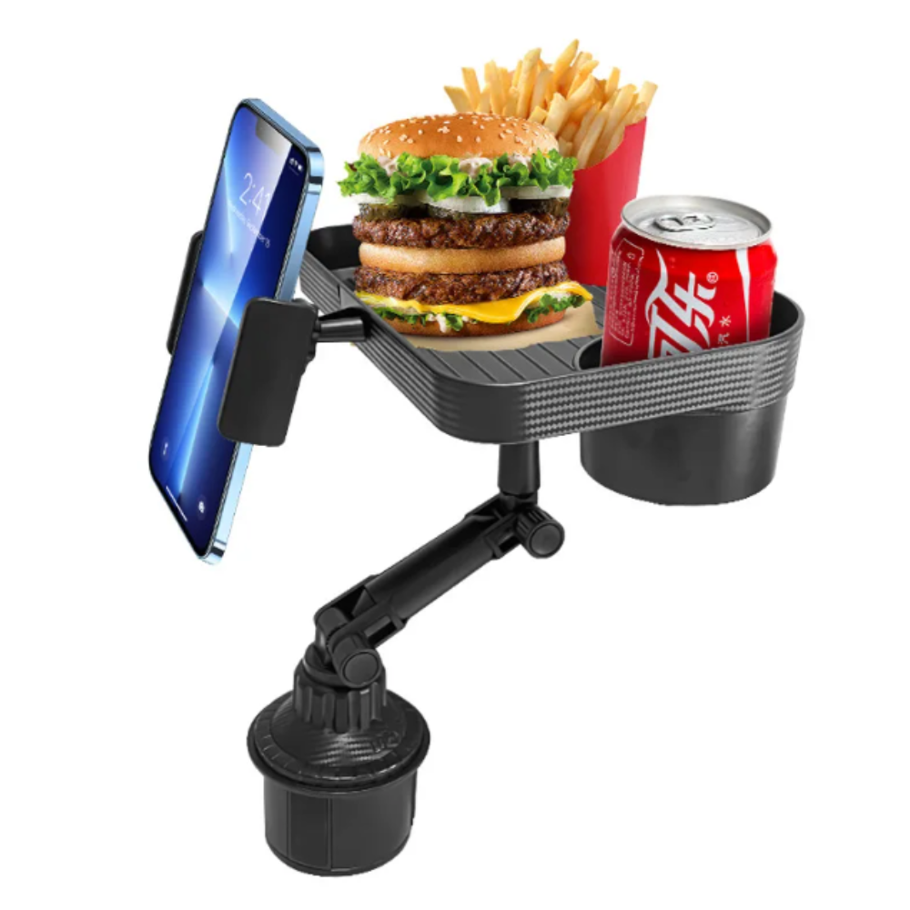 Rotating Car Drink and Snack Tray - 360-Degree Swivel