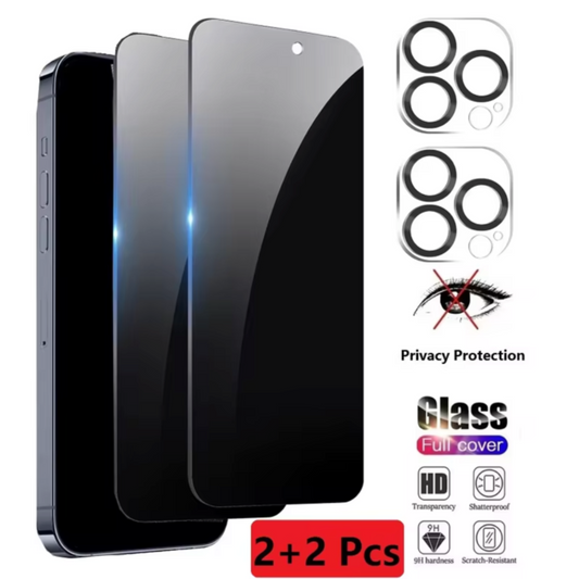 2-Pack Privacy Screen and Camera Lens Protectors for iPhone