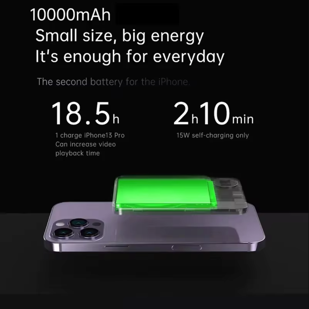 Magnetic Wireless Portable Power Bank - 10000 mAh for iPhone Compatibility