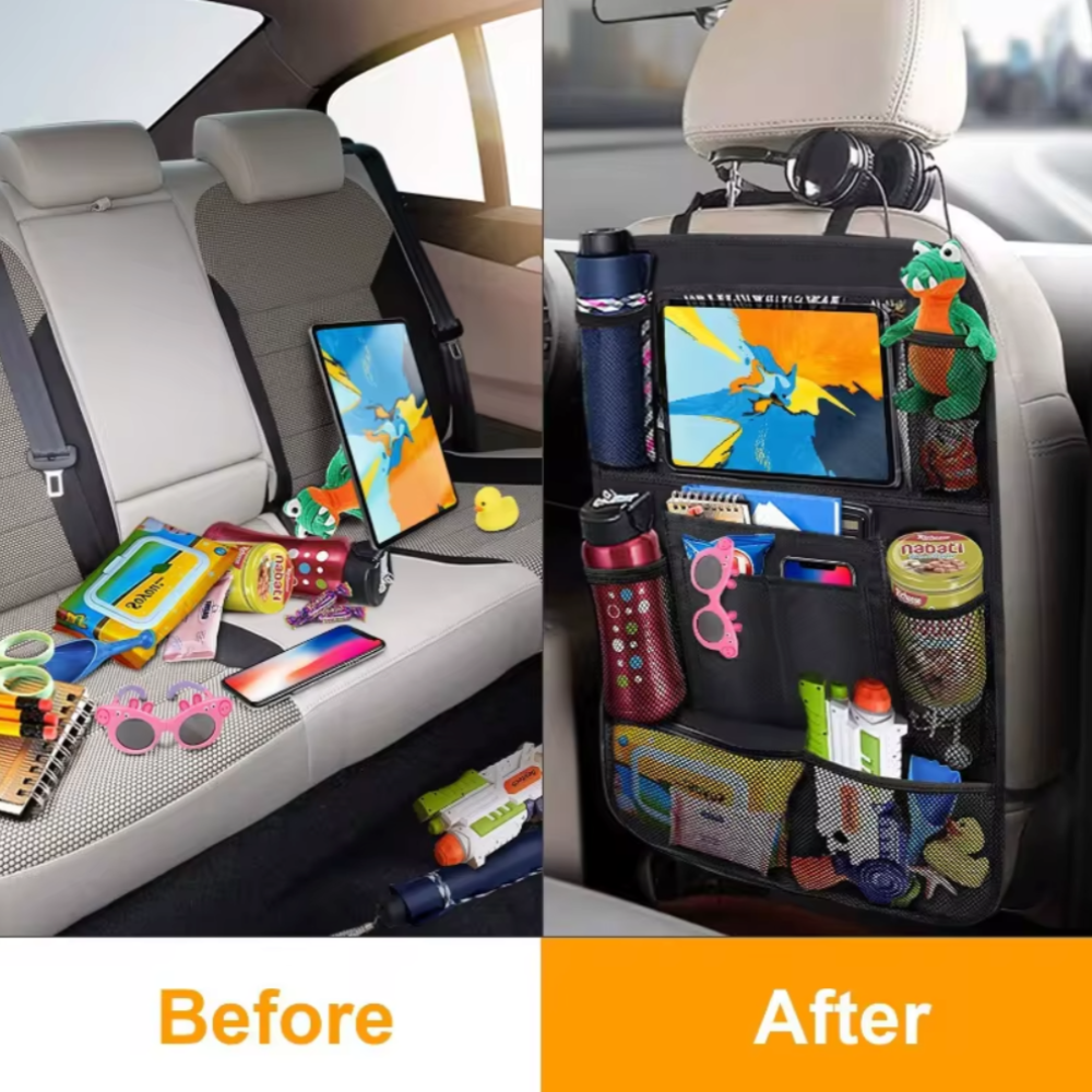 Car Backseat Organizer with Tablet Holder for Touch Screen Devices