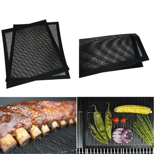 4 Pack of Durable Non-Stick BBQ Grill Mesh - Reusable
