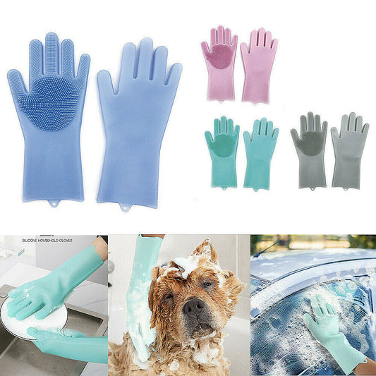 Silicone Multi-Purpose Cleaning Gloves for Scrubbing